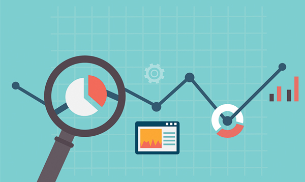 Magnifying glass investigating a marketing hypothesis